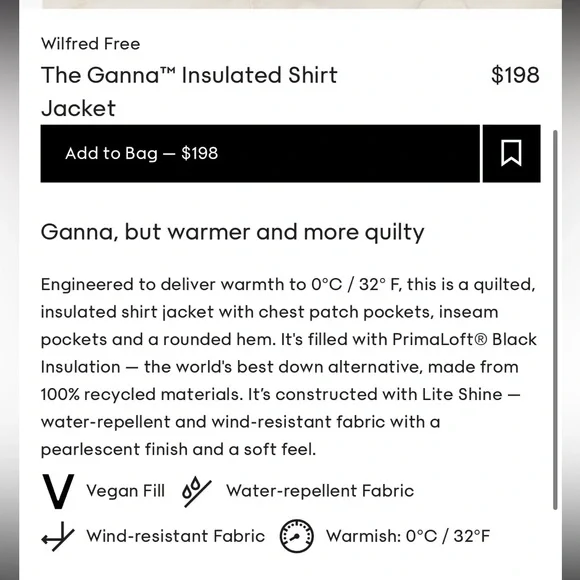 Wilfred Aritzia The Ganna Quilted Jacket Bone XSmall - Picture 15 of 16